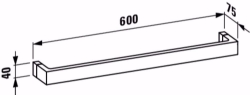 Picture of Laufen KARTELL BY LAUFEN - Handtuchhalter 'Rail', 600 mm, Kunststoff, 660 x 120 x 90,   090, weiss  , Art.Nr. : H3813320900001