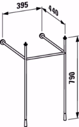 Picture of Laufen KARTELL BY LAUFEN - Waschtischgestell, verchromt, passend zu Waschtisch 815331, 990 x 160 x 50,   004, chrom  , Art.Nr. : H3853340040001