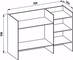 Picture of Laufen KARTELL BY LAUFEN - Regal 'Sound-rack', Kunststoff, 810 x 610 x 325,   081, bernstein  , Art.Nr. : H3893310810001