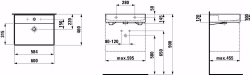 Picture of Laufen KARTELL BY LAUFEN - Waschtisch K'BYLAUFEN 60X46 GR MATT, 600 x 460 x 145, 1 Hahnloch 759, grau matt, Art.Nr. : H8103337591041