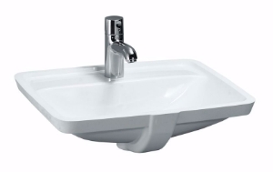 Picture of Laufen Pro S - Einbauwaschtisch von unten, mit Armaturenbank, geschliffen, 490 x 360 x 170, 000, weiss, ohne Hahnloch, Art.Nr. : H8119660001091