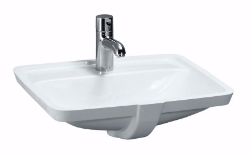 Picture of Laufen Pro S - Einbauwaschtisch von unten, mit Armaturenbank, geschliffen, 490 x 360 x 170, 400, LCC-weiss, ohne Hahnloch, Art.Nr. : H8119664001091