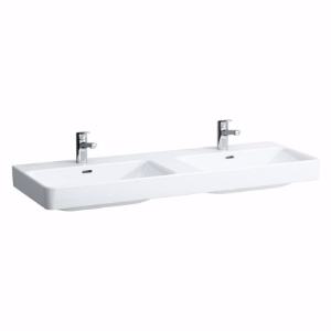 Picture of Laufen Pro S - Doppelwaschtisch PRO S 130X47 WEISS, 1300 x 460 x 175, 000, weiss, 1 Hahnloch, Art.Nr. : H8149680001041