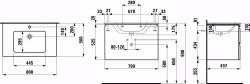 Picture of Laufen Pro S - Komplettset 800 mm, Waschtisch 'slim' mit Waschtischunterbau 'Pro' mit 2 Schubladen, inkl. Schubladen-Ordnungssystem, 800 x 500 x 545, 480, graphit, 1 Hahnloch, Art.Nr. : H8619634801041