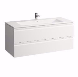 Picture of Laufen Pro S - Komplettset 1200 mm, Waschtisch 'slim' mit Waschtischunterbau 'Pro' mit 2 Schubladen, inkl. Schubladen-Ordnungssystem, 1200 x 500 x 545, 475, weiss hochglanz, 2 Hahnlöcher, Art.Nr. : H8619674751071