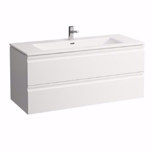 Picture of Laufen Pro S - Komplettset 1200 mm, Waschtisch 'slim' mit Waschtischunterbau 'Pro' mit 2 Schubladen, inkl. Schubladen-Ordnungssystem, 1200 x 500 x 545, 480, graphit, 2 Hahnlöcher, Art.Nr. : H8619674801071