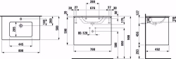 Picture of Laufen Pro S - Komplettset 800 mm, Waschtisch 'slim' mit Waschtischunterbau 'Base' mit 2 Schubladen, inkl. Schubladen-Ordnungssystem, 800 x 500 x 610, 261, weiss hochglanz, 1 Hahnloch, Art.Nr. : H8649612611041