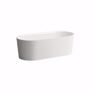Picture of Laufen VAL - Freistehende Badewanne, aus Mineralgusswerkstoff Sentec, mit integriertem Überlauf und Füssen, 000 weiss, 1600 x 750 x 520, Art.Nr. : H2302820000001