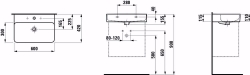 Picture of Laufen VAL - Waschtisch VAL 60X42 WS MATT, 757 weiss matt, 3 Hahnlöcher, 600 x 420 x 115, Art.Nr. : H8102837571081