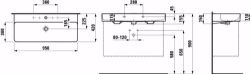 Bild von Laufen VAL - Waschtisch VAL 95X42 WS MATT, 757 weiss matt, 2 Hahnlöcher, 950 x 420 x 115, Art.Nr. : H8102877571071