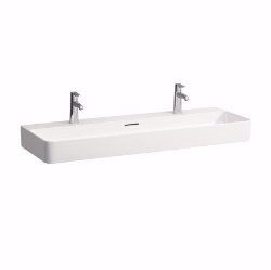 Bild von Laufen VAL - Doppelwaschtisch VAL 120X42 WS MATT, 757 weiss matt, ohne Hahnloch, 1200 x 408 x 155, Art.Nr. : H8102897571091