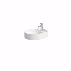 Picture of Laufen VAL - Waschtisch-Schale, mit Halbnasszone bzw. Armaturenbank, 757 weiss matt, ohne Hahnloch, 500 x 400 x 125, Art.Nr. : H8122817571091