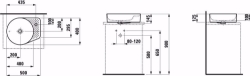 Picture of Laufen VAL - Waschtisch-Schale, mit Halbnasszone bzw. Armaturenbank, 757 weiss matt, ohne Hahnloch, 500 x 400 x 125, Art.Nr. : H8122817571091