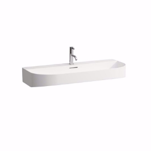 Picture of Laufen SONAR - Waschtisch SONAR 100X42 WS MATT, 757 weiss matt, 2 Hahnlöcher, 1000 x 420 x 145, Art.Nr. : H8103477571071