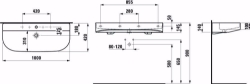 Picture of Laufen SONAR - Waschtisch SONAR 100X42 WS MATT, 757 weiss matt, ohne Hahnloch, 1000 x 420 x 145, Art.Nr. : H8103477571091