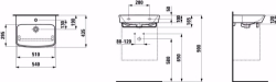 Picture of Laufen MODERNA R - Waschtisch MODERNA R 54X43 WS MATT, 757 weiss matt, ohne Hahnloch, 540 x 435 x 165, Art.Nr. : H8115437571091