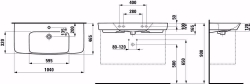 Picture of Laufen MODERNA R - Waschtisch unterbaufähig MODERNA R 104X46 WS MATT, 757 weiss matt, 1 Hahnloch, 1045 x 470 x 170, Art.Nr. : H8135467571041