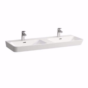 Picture of Laufen MODERNA R - Doppelwaschtisch unterbaufähig MODERNA R 124X46 WS MATT, 757 weiss matt, 1 Hahnloch, 1240 x 465 x 165, Art.Nr. : H8145427571041