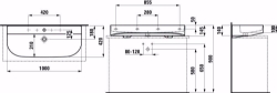 Picture of Laufen SONAR - Aufsatz-Waschtisch, 757 weiss matt, 3 Hahnlöcher, 1000 x 420 x 145, Art.Nr. : H8163477571081