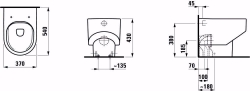 Picture of Laufen SONAR - Stand-WC 'rimless', Tiefspüler, ohne Spülrand, Abgang waagerecht/senkrecht, 757 weiss matt, 540 x 370 x 430, Art.Nr. : H8233417570001