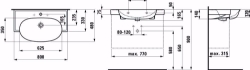 Picture of Laufen THE NEW CLASSIC - Waschtisch unterbaufähig NEWCLASSIC 80X48 WS MATT, 757 weiss matt, 1 Hahnloch, 800 x 480 x 165, Art.Nr. : H8138557571041