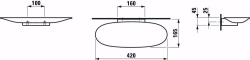 Picture of Laufen THE NEW CLASSIC - Ablage 420 mm, 757 weiss matt, 420 x 165 x 50, Art.Nr. : H8778517570001