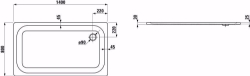 Picture of Laufen PLATINA - Duschwanne, rechteckig, Stahl emailliert (3,5 mm), extraflach (25 mm), 000 weiss, mit Schallschutz, 1400 x 800 x 25, Art.Nr. : H2150060000411
