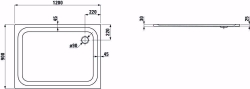 Picture of Laufen PLATINA - Duschwanne, rechteckig, Stahl emailliert (3,5 mm), extraflach (25 mm), 000 weiss, mit Schallschutz, 1200 x 900 x 25, Art.Nr. : H2150320000411