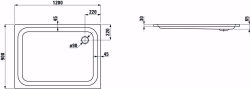 Picture of Laufen PLATINA - Duschwanne, rechteckig, Stahl emailliert (3,5 mm), flach (65 mm), 000 weiss, mit Schallschutz, 1200 x 900 x 65, Art.Nr. : H2150330000411