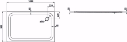 Picture of Laufen PLATINA - Duschwanne, rechteckig, Stahl emailliert (3,5 mm), extraflach (25 mm), 000 weiss, mit Schallschutz, 1400 x 900 x 25, Art.Nr. : H2150340000411
