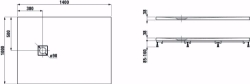 Picture of Laufen SOLUTIONS - Duschwanne, aus Verbundwerkstoff Marbond, rechteckig, Ablauf Seite, 000 weiss, 1400 x 1000 x 42, Art.Nr. : H2134450000001