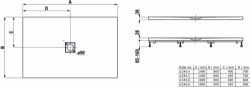 Picture of Laufen SOLUTIONS - Duschwanne, aus Verbundwerkstoff Marbond, rechteckig, Ablauf Mitte, 000 weiss, 1600 x 800 x 160, Art.Nr. : H2134460000001