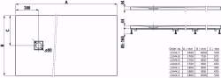 Picture of Laufen SOLUTIONS - Duschwanne, aus Verbundwerkstoff Marbond, rechteckig, Ablauf Seite, 000 weiss, 1800 x 1000 x 44, Art.Nr. : H2144430000001