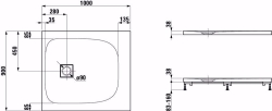 Picture of Laufen SOLUTIONS - Duschwanne, aus Verbundwerkstoff Marbond, superflach, rechteckig, auch für flächenbündigen Einbau geeignet, 035 sand, 1100 x 1000 x 40, Art.Nr. : H2154430350001