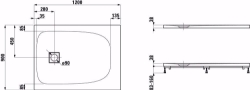 Picture of Laufen SOLUTIONS - Duschwanne, aus Verbundwerkstoff Marbond, superflach, rechteckig, auch für flächenbündigen Einbau geeignet, 000 weiss, 1200 x 900 x 38 mm, Art.Nr. : H2154440000001