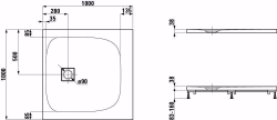 Picture of Laufen SOLUTIONS - Duschwanne, aus Verbundwerkstoff Marbond, superflach, quadratisch, auch für flächenbündigen Einbau geeignet, 000 weiss, 1000 x 1000 x 40, Art.Nr. : H2164410000001