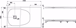 Picture of Laufen SOLUTIONS - Duschwanne, aus Verbundwerkstoff Marbond, superflach, rechteckig, auch für flächenbündigen Einbau geeignet, 000 weiss, 2150 x 1000 x 44, Art.Nr. : H2164430000001