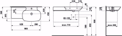 Picture of Laufen INO - Möbelwaschtisch, Ablage links, 757 weiss matt, 1 Hahnloch, 900 x 450 x 120, Art.Nr. : H8133017571041