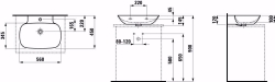 Picture of Laufen INO - Aufsatz-Waschtisch, 757 weiss matt, 1 Hahnloch, 560 x 450 x 120, Art.Nr. : H8163027571041