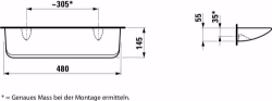 Picture of Laufen MODERNA R - Ablage, aus Sanitärkeramik, wandmontiert, 480 mm, 000 weiss, 480 x 145 x 55, Art.Nr. : H8700320000001