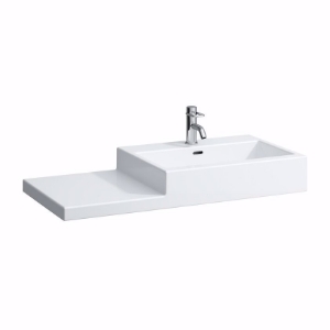 Bild von Laufen LIVING CITY - Waschtisch, Ablage links, 000 weiss, 1 Hahnloch, 1000 x 460 x 155, Art.Nr. : H8184310001041