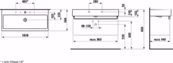 Picture of Laufen LIVING CITY - Waschtisch LIVINGCITY 100X46 WEISS, 000 weiss, 1 Hahnloch, 1000 x 460 x 155, Art.Nr. : H8184370001041