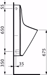 Picture of Laufen ANTERO - Absauge-Urinal, ohne HF-Urinalsteuerung, ohne Spezialabsaugesiphon für Ersatzbedarf, 400 LCC-weiss, 380 x 365 x 770, Art.Nr. : H8401514000001