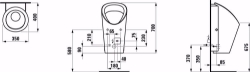 Picture of Laufen LEMA - Absauge-Urinal, Wasserzulauf innen, mit elektronischer Steuerung, Netzbetrieb (230V), 000 weiss, 350 x 400 x 700, Art.Nr. : H8401960000001