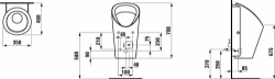 Picture of Laufen LEMA - Absauge-Urinal, Wasserzulauf innen, mit elektronischer Steuerung, Netzbetrieb (230V), mit Bluetooth Modul, 000 weiss, 350 x 400 x 700, Art.Nr. : H8401990000001
