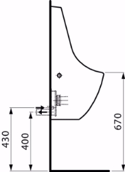 Picture of Laufen TAMARO - Absauge-Urinal ohne Annäherungselektronik, ohne Spezialabsaugsiphon für Ersatzbedarf, 000 weiss, 390 x 365 x 825, Art.Nr. : H8411210000001