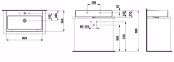 Picture of Laufen LIVING CITY - Aufsatz-Waschtisch, 000 weiss, 1 Hahnloch, 800 x 460 x 155, Art.Nr. : H8174370001041
