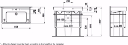 Picture of Laufen PRO - Waschtisch PRO 85X48 WEISS, 850 x 480 x 170, 1 Hahnloch 000, weiss 1 Hahnloch , Art.Nr. : H8139560001041