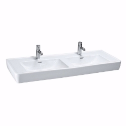 Picture of Laufen PRO - Doppelwaschtisch PRO 130X48 WEISS, 1300 x 480 x 170, 1 Hahnloch 000, weiss 1 Hahnloch , Art.Nr. : H8149670001041