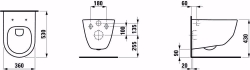 Picture of Laufen PRO - Wand-WC rimless, Tiefspüler, ohne Spülrand, 530 x 365 x 345,  000, weiss , Art.Nr. : H8209660000001